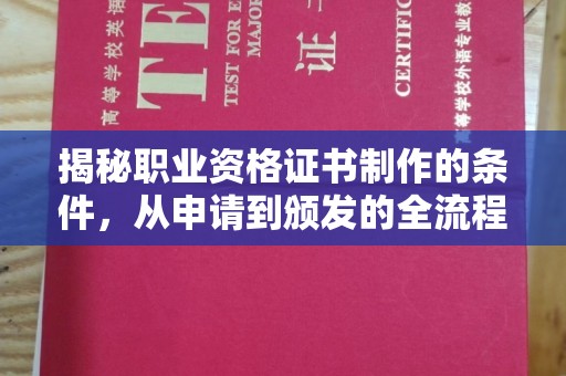伍家岗揭秘职业资格证书制作的条件，从申请到颁发的全流程解析